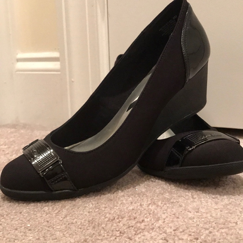 Anne Klein Sport black wedge shoes